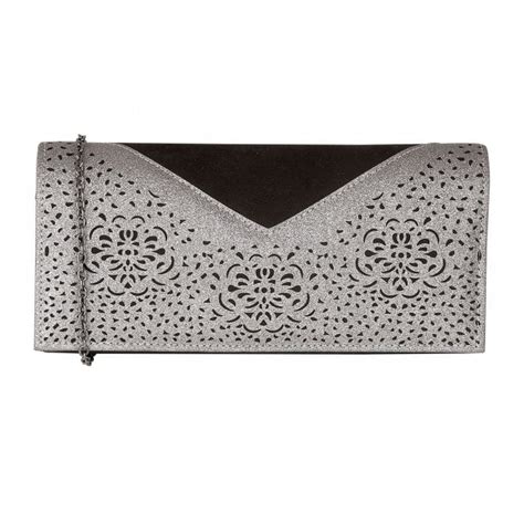 Buy The Black And Pewter Lotus Fidda Clutch Bag Online