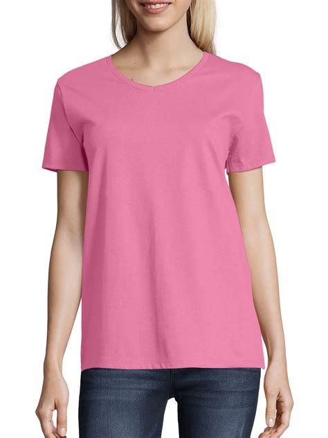 Hanes Hanes Womens Relaxed Fit Authentic Essentials Short Sleeve V Neck T Shirt