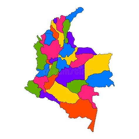 Mapa Político De Colombia Ilustración Del Vector Ilustración De Blanco
