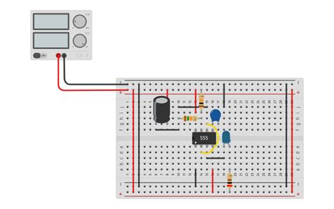 Circuit Design Rangkaian Clock Astable Tinkercad