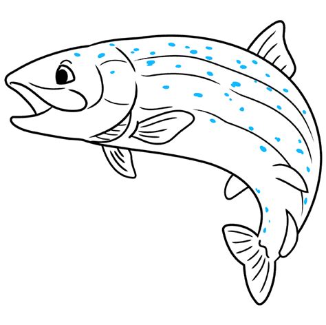 How To Draw A Rainbow Trout Really Easy Drawing Tutorial