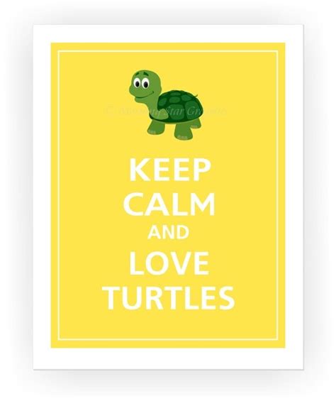 Items Similar To Keep Calm And Love Turtles Wall Decor Art Print 11x14