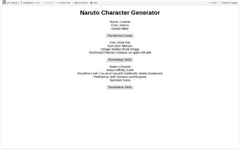 Naruto Character Generator
