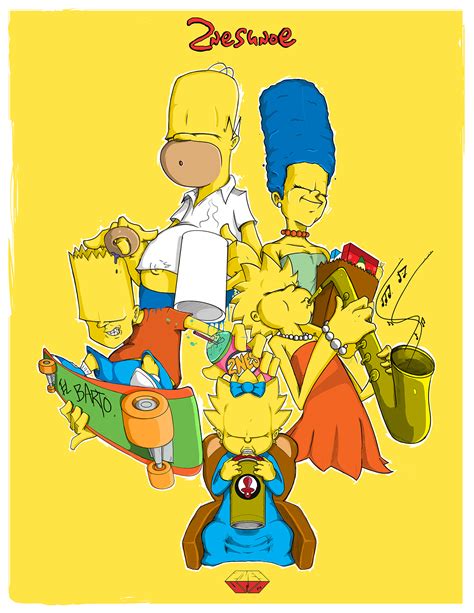 Illustrations De La Famille Simpsons Par 2nes Unoe