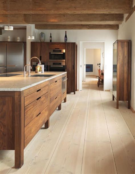 Modern Rustic Kitchen With Modern Wood Cabinets Wood