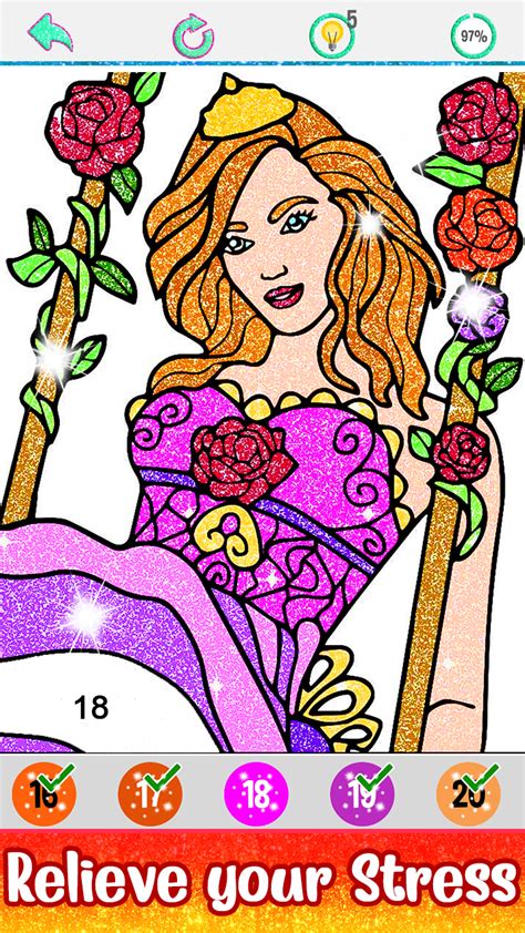 Glitter Color By Number Grownups Coloring Book Pagesuk
