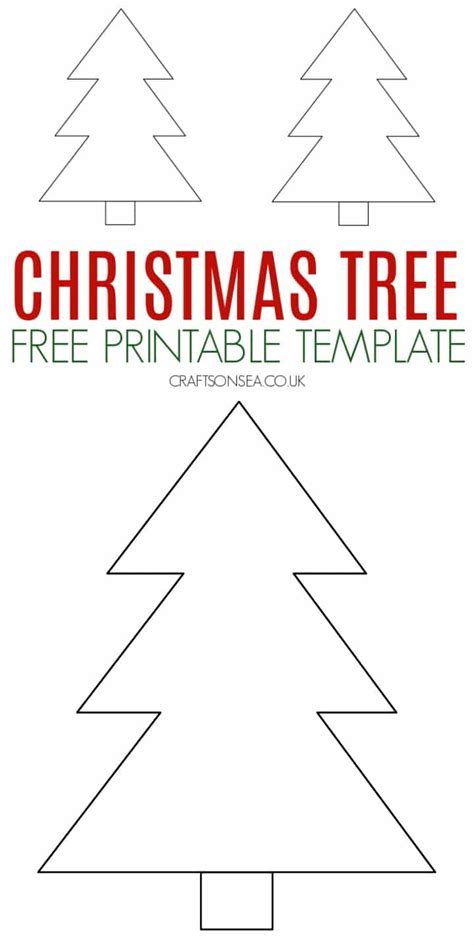 Christmas Tree Template Free Printable Crafts On Sea