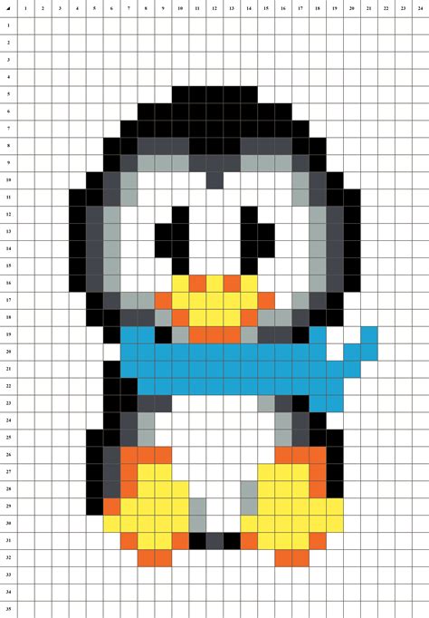Pingouin Frileux Pixel Art Grille Fond Blanc Pixel Art Pixel Art