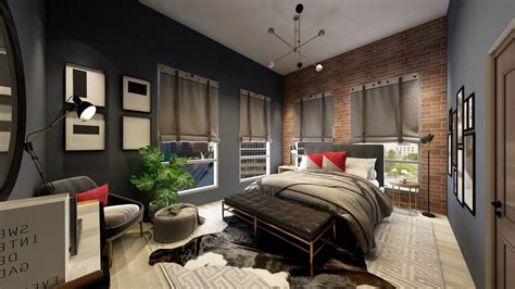 Industrial Style Bachelor Bedroom — Sandringham Interiors