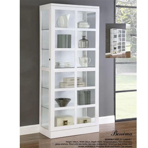 White Display Cabinet W Windowpane Glass Doors Sei Furniture Ms1075