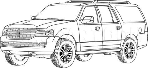 How To Draw A Lincoln Navigator, Step by Step, Drawing Guide, by Dawn
