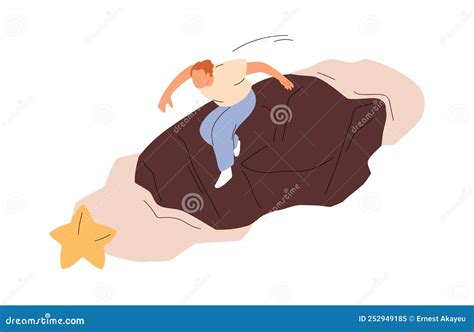 Challenge, Achieving Ambitious Aim Concept. Person Overcoming Obstacles