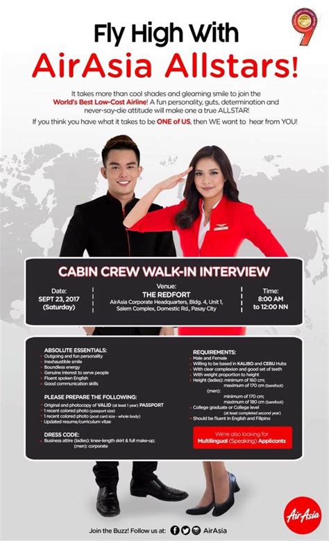 Reasons to join our cabin crew team! Fly Gosh: Air Asia Cabin Crew Recruitment - Walk in ...