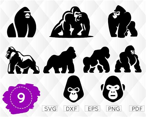 GORILLA SVG Monkey Svg Gorilla Silhouette Gorilla Clipart Gorilla