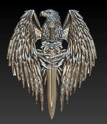 Eagle And Sword Pendant 3d Model Cgtrader