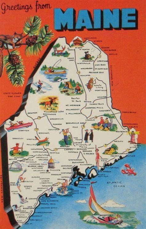 Pin By Roylene Davis On Maine Maine Travel Maine Postcard Maine Map