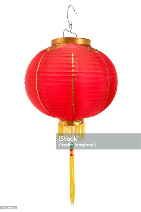 Red Chinese Lantern Isolated On White Stock Photo Download Image Now