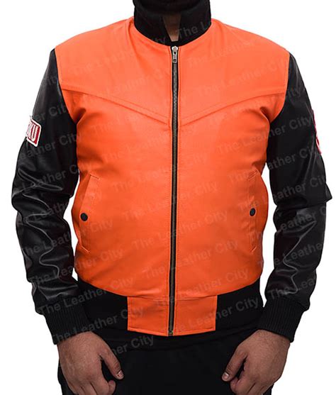 Orange & blue collection 2019 dbz print son goku bomber jacket. Dragon Ball Z Goku 59 Orange Jacket - TheLeatherCity