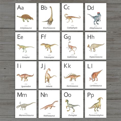 Dinosaur Flash Cards Printable Abc Cards Alphabet Cards Nursery