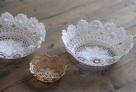 Use Fabric Stiffener To Turn A Doily Into A Rustic Bowl Paper Doily