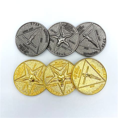 Lucifer Morningstar Pentecostal Coin Cosplay Prop High Metal Silver