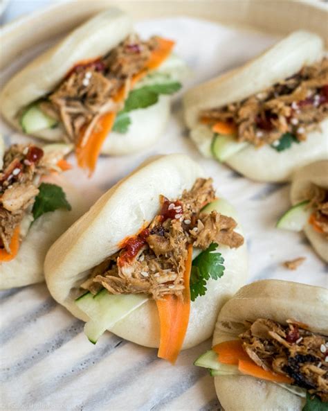 Chinese Pulled Pork Steamed Buns Bao Buns