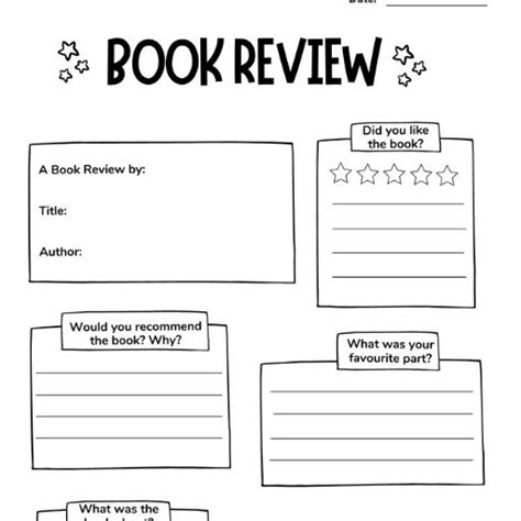 Book Review Template Ks2 Great Reading And Writing Activity For Kids