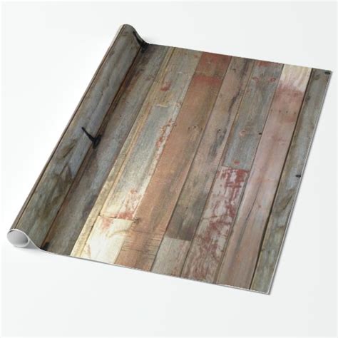 Primitive Farmhouse Western Country Barn Wood Wrapping Paper