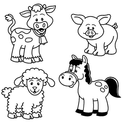 Coloring Domestic Animals Worksheets For Kindergarten Coloring Worksheets