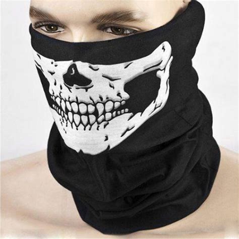 Black Mask With Skeleton Smile Print Skeleton