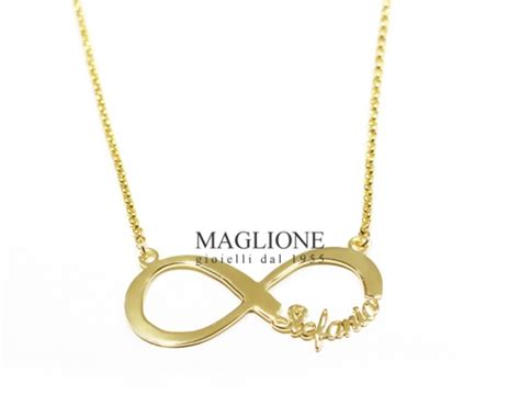 Collana con nome realizza e vende collane con nome, collane personalizzate e gioielli personalizzati. Collana Infinito personalizzabile con nome in acciaio ...