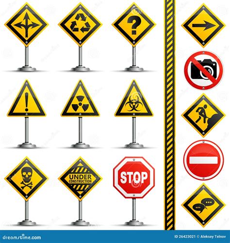 Collection Road Signs Stock Vector Illustration Of Concept 26423021