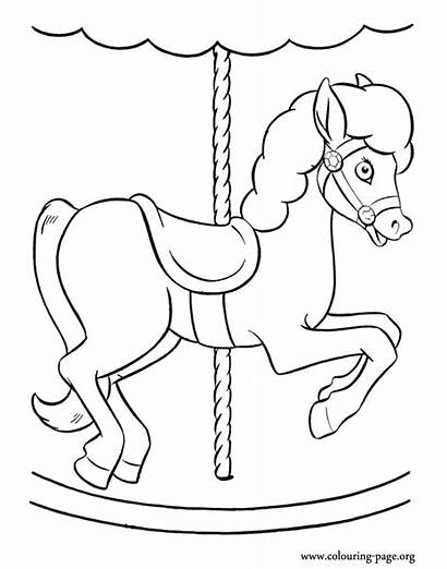 Horse Coloring Horses Pages Carousel Colouring Drawing