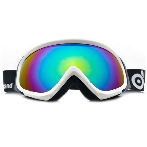 Odoland Ski Goggles For Adult Man And Woman Uv400 Protection Anti Fog Double Grey Spherical Lens