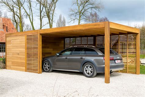 All of our wooden carports are made from pressure treated timber so you don't. Carport of garage in hout met berging of fietsstalling ...