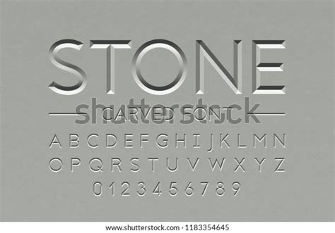 Stone Carved Font Alphabet Letters Numbers Stock Vector Royalty Free