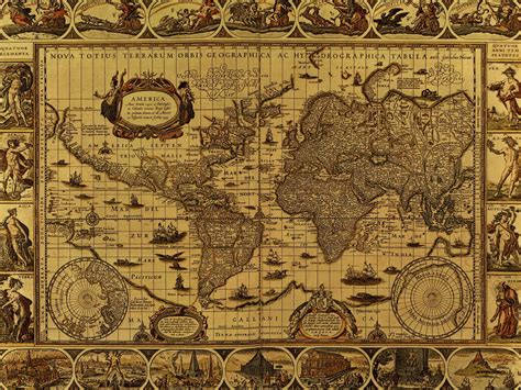 Download Vintage Nautical World Map Wallpaper