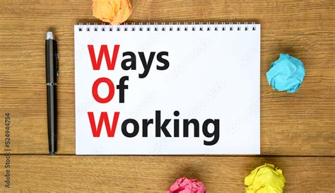 Wow Ways Of Working Symbol Concept Words Wow Ways Of Working On White
