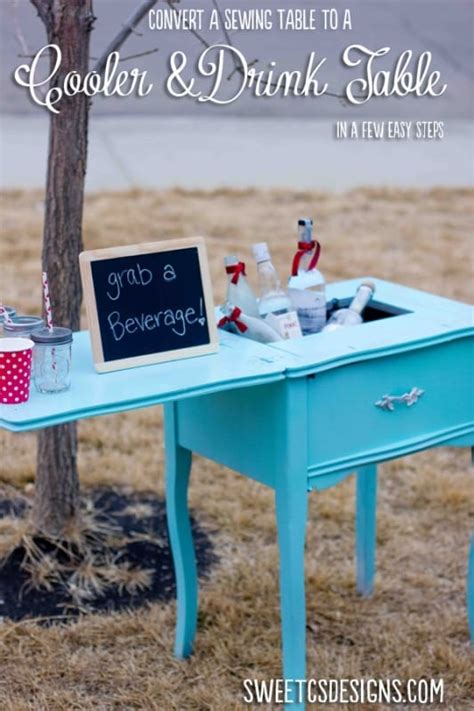 Thanks for reading and take luck Sewing Table Turned Cooler and Drink Table