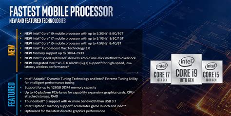 intel calls its 5 3ghz comet lake h chip for gaming laptops the fastest mobile processor