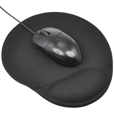 Black Mouse Padmat Large With Comfort Cushion Support In Mouse Pads