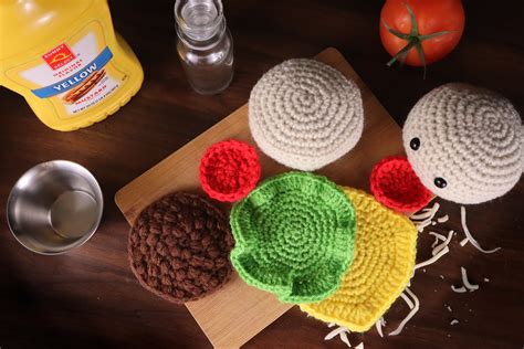Stackable Hamburger Amigurumi Free Crochet Pattern Stringydingding