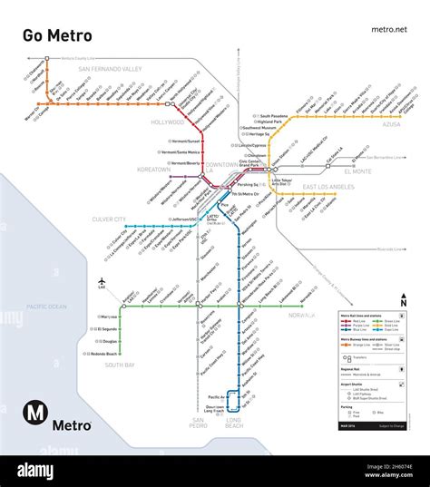 This Is A Map Of The Los Angeles Metro Rail System Ca 5 March 2016