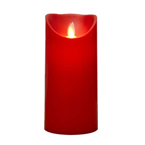 Realistic Flickering Flame Candle With Timer Red 7 Flameless Decor