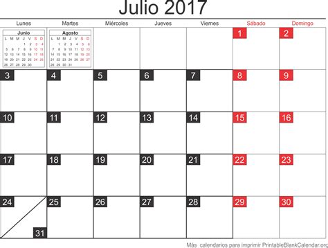 Julio 2017 Calendario Para Imprimir Calendarios Para Imprimir