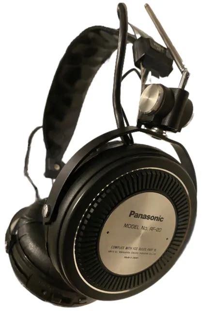 Vintage Panasonic Rf 20 Fm Stereo Wireless Headphones W Box Very