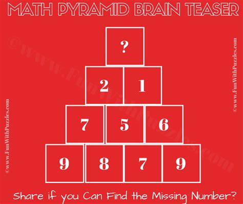 Tricky Pyramid Math Puzzle For Genius Minds With An Answer