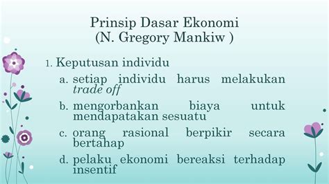 Definisi Ekonomi Menurut N Gregory Mankiw