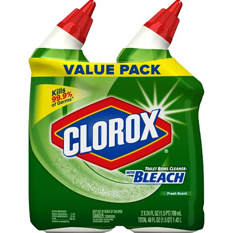 Clorox Toilet Bowl Cleaner With Bleach Fresh Scent 24 Ounces 2 Pack