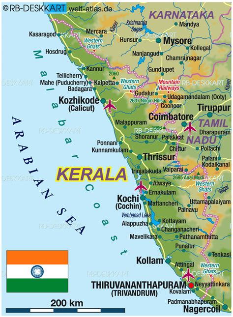 Large Map Of Kerala
